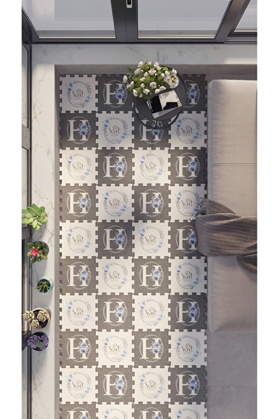 Yumuşak Yıkanabilir Dekoratif Balkon Halısı Thb15 | Yapboz Halı | Puzzle Halı