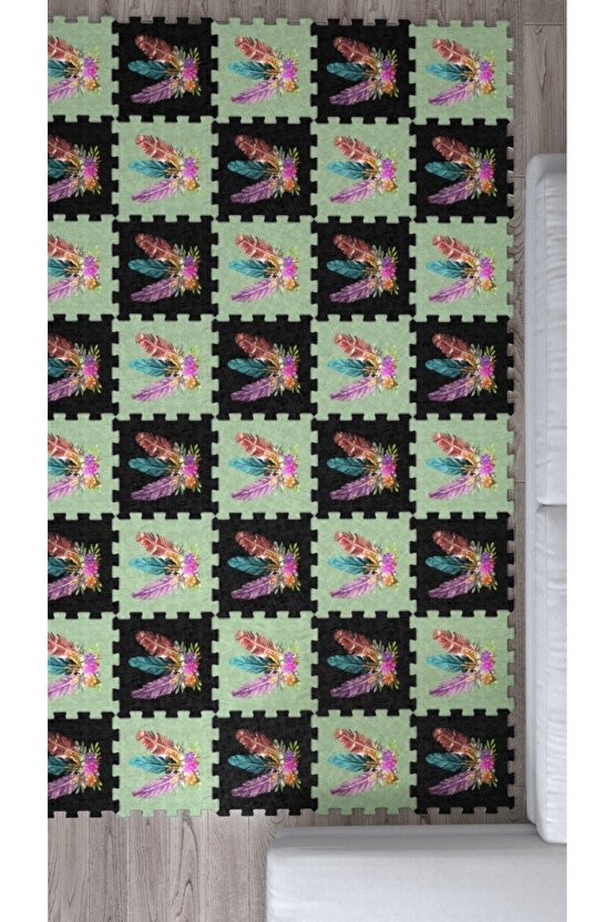 Dekoratif Baskılı Yıkanabilir Salon Halısı Ths24 | Yapboz Halı | Puzzle Halı