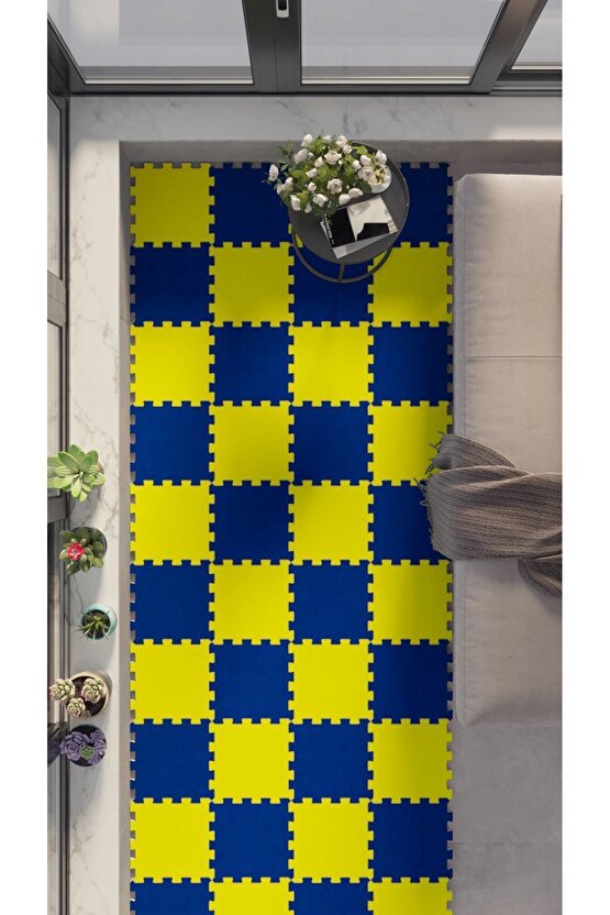 Renkli Cam Balkon Büyük Küçük Balkon Halısı Thb38 | Yapboz Halı | Puzzle Halı