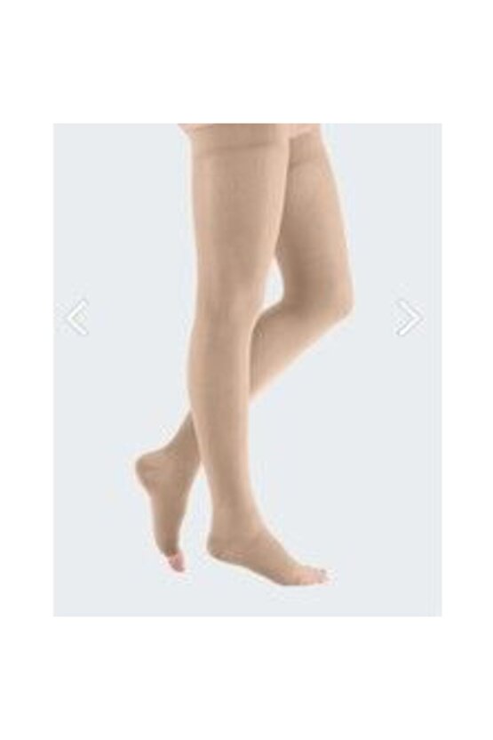 Medi Duomed ccl2 Diz Üstüparmak Ucu Açık Bej Renkli Çorabı