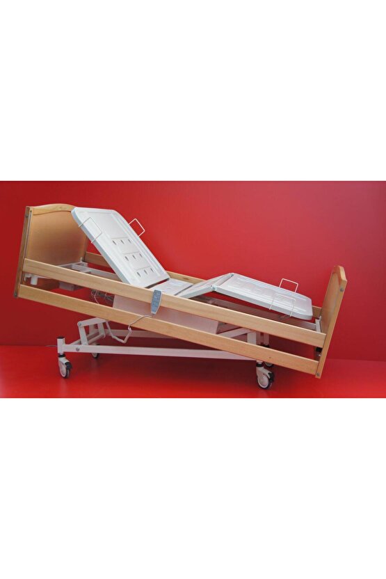 4 Motorlu Ahşap Hasta Yatağı Elektrikli