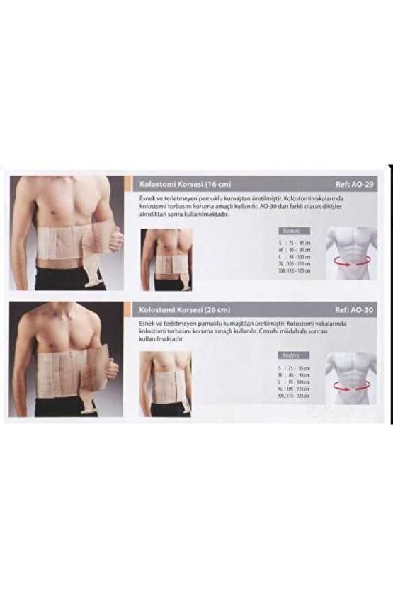 Kolostomi Korsesi 26 Cm Bel Çevresi 70-80 Cm