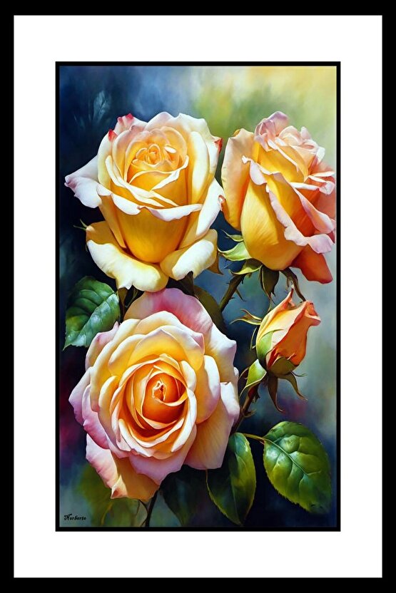 Sarı Güller Digital Art ( ÇERÇEVESİZ - ÇERÇEVE YOKTUR ) ( ULTRA HD ) FOLYO AFİŞ - POSTER