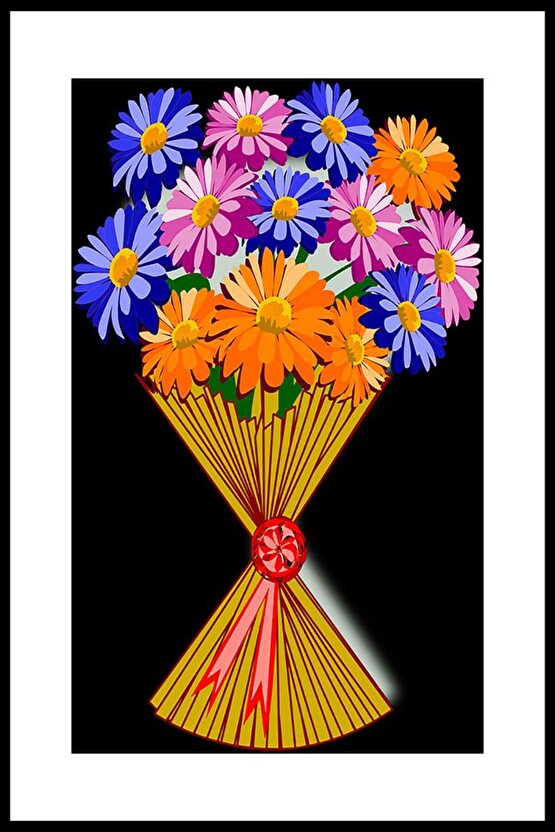 Bir Demet Çiçek Digital Art ( ÇERÇEVESİZ - ÇERÇEVE YOKTUR ) ( ULTRA HD ) FOLYO AFİŞ - POSTER