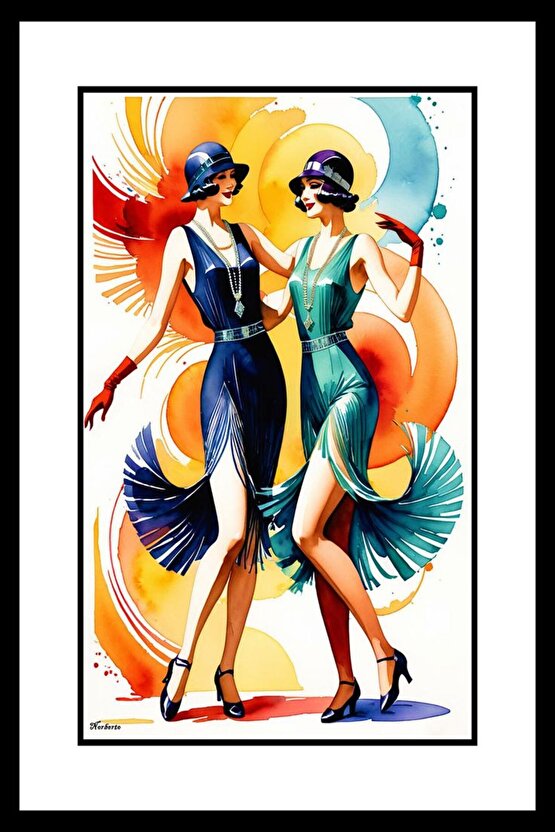 Dansçı Kızlar Digital Art ( ÇERÇEVESİZ - ÇERÇEVE YOKTUR ) ( ULTRA HD ) FOLYO AFİŞ - POSTER