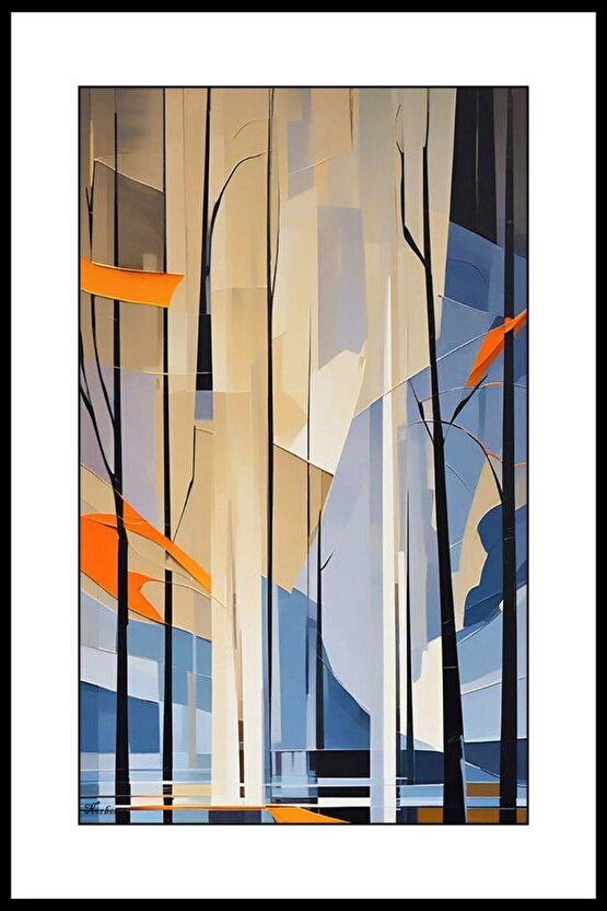 Soyut Ağaçlar Digital Art ( ÇERÇEVESİZ - ÇERÇEVE YOKTUR ) ( ULTRA HD ) FOLYO AFİŞ - POSTER