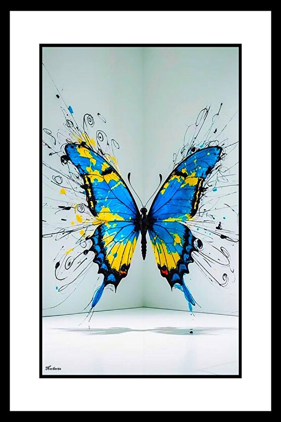 Sarı Mavi Digital Art ( ÇERÇEVESİZ - ÇERÇEVE YOKTUR ) ( ULTRA HD ) FOLYO AFİŞ - POSTER