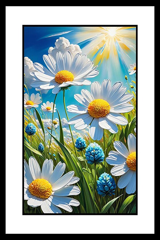 Papatya Bahçesi Digital Art ( ÇERÇEVESİZ - ÇERÇEVE YOKTUR ) ( ULTRA HD ) FOLYO AFİŞ - POSTER