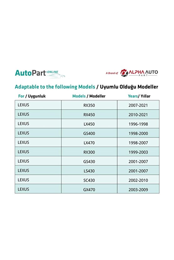 Toyota ve Lexus için Çamurluk Etek Klipsleri