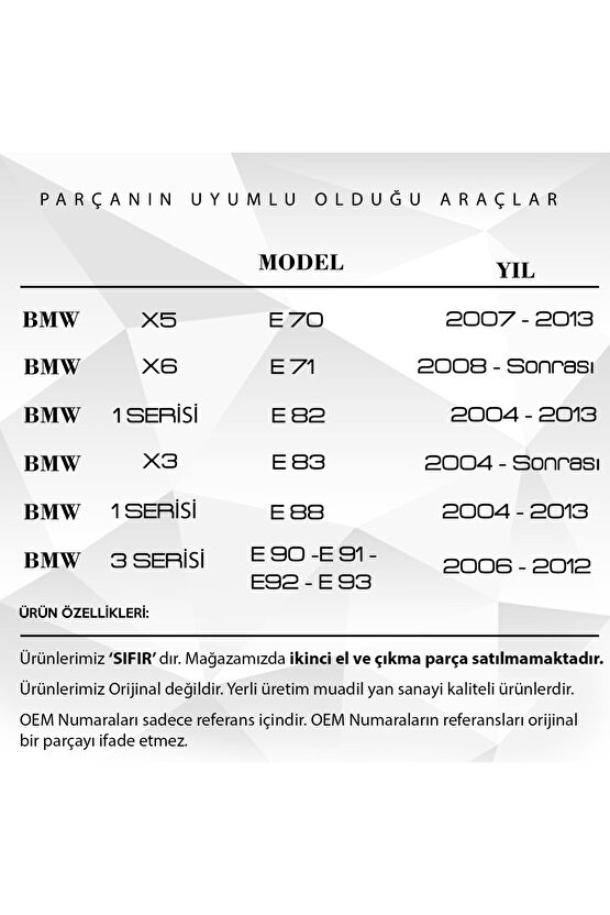 Bmw 7 Serisi E65 E66 Için Kapı Kilit Tamir Seti (sağ Sol Kapı)