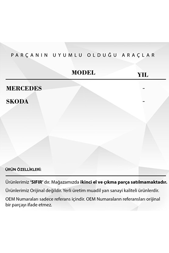 Mercedes - Skoda için Kilometre Dişlisi