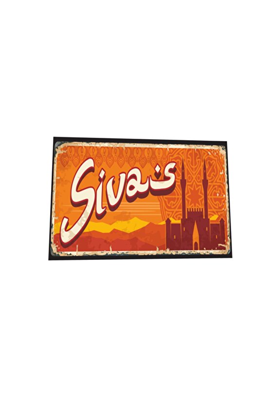 Sivas Şehir Posterleri Retro Ahşap Poster