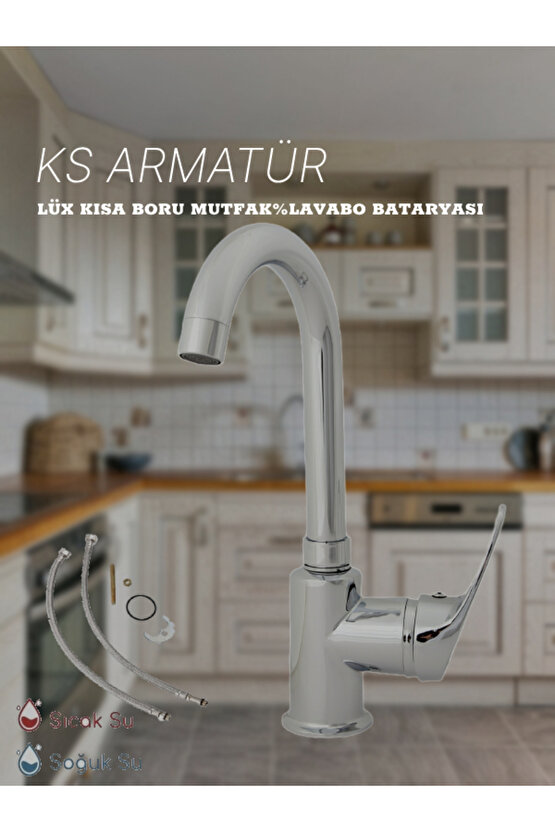 Lüx Mutfak&Lavabo Bataryası Kısa Baston