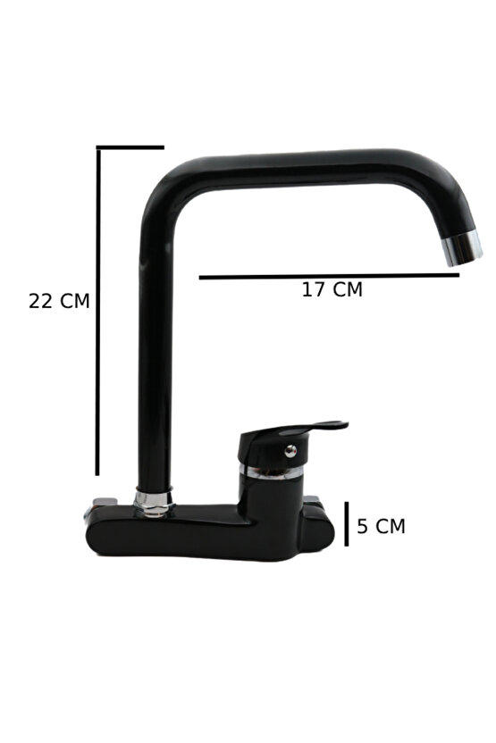 Meriç Aplike Siyah Mutfak Bataryası U Boru