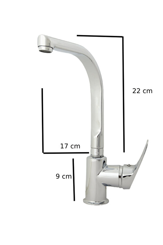 Krom Lüx Mutfak&Lavabo Bataryası Balık Boru