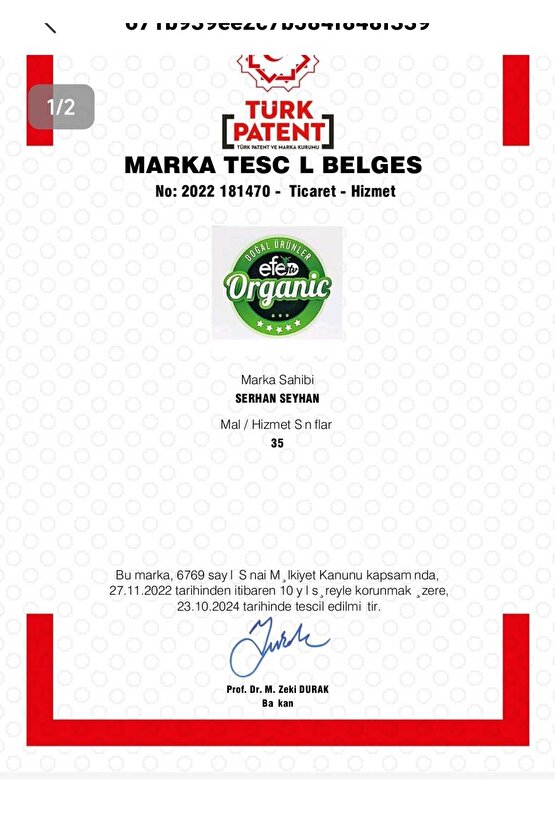 Efe Organic 20 Litre Pet Zeytinyağı