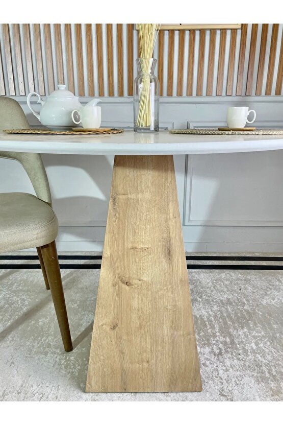 90 Cm Çam Ayaklı Ahşap Yemek Masası - Fungi Serisi - Çalışma Masası - Balkon Ve Kafe Masası