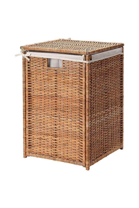Rattan Çamaşır Sepeti 80 Litre MeridyenDukkan Naturel Kirli Çamaşır Sepeti