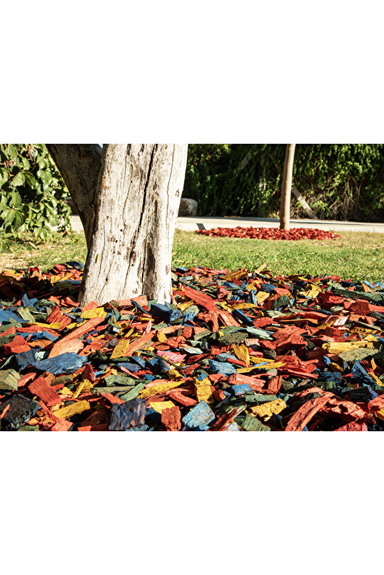 Karışık Renkli Malç 40 Litre 25-65 mm Renkli Ağaç Kabuğu Renkli Ağaç Yonga Bahçe Dekor Peyzaj Mulch