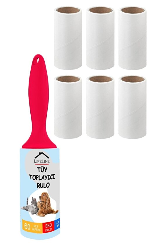 Tüy Toplayıcı Rulo 6 Adet Yedek Rulo Kedi Tüy Toplayıcı Köpek Tüy Toplayıcı Tüy Toplama Rulosu
