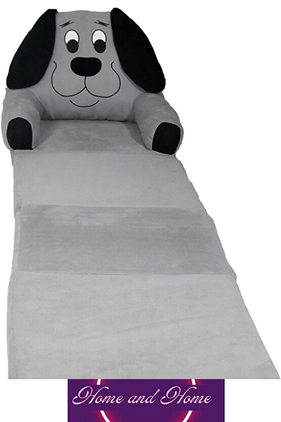 Minderli Katlanabilir Bebek-çocuk Koltuğu Sandalye Portatif Yatak Puf Taytüyü Kumaş Köpek Figürlü