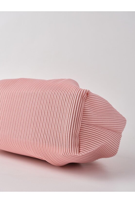Heybes Kadın Pembe Piliseli Clutch El Çantası