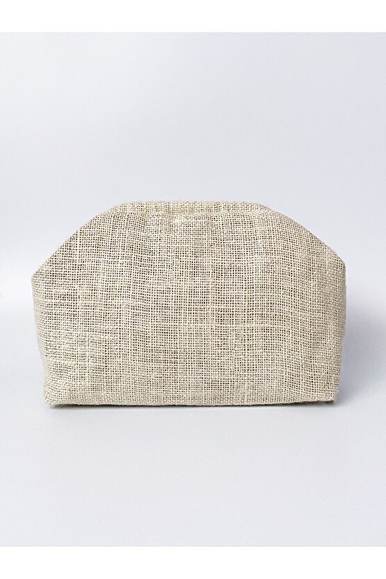 Heybes Kadın Krem Jüt Hasır Clutch El Çantası
