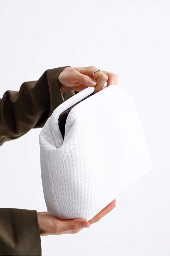 Heybes Kadın Beyaz Clutch Portföy El Çantası