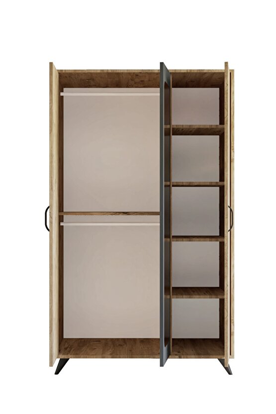 Linea 3 Kapılı Gardırop Atlantikçam-Antrasit