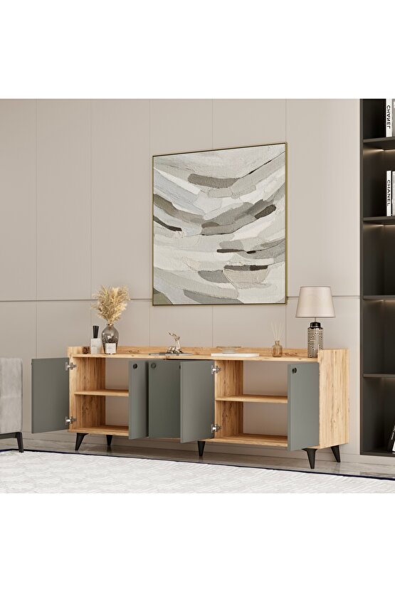 Belori Konsol, Tv Sehpası Çam Antrasit