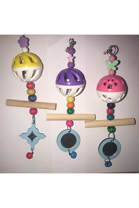 Papağan Muhabbet Kuşu Aynalı Zilli Oyuncak