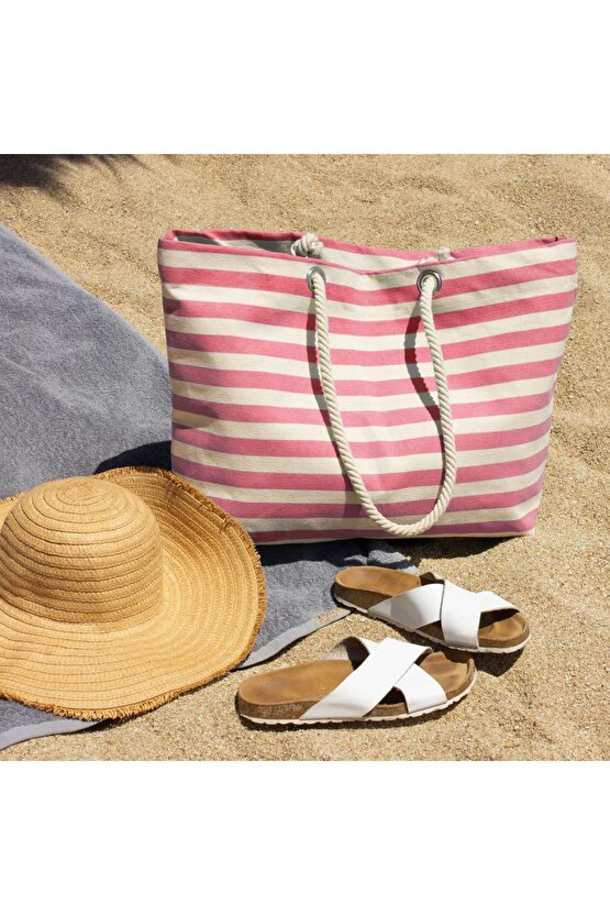 Kadın Plaj Çantası Yumuşak Saplı