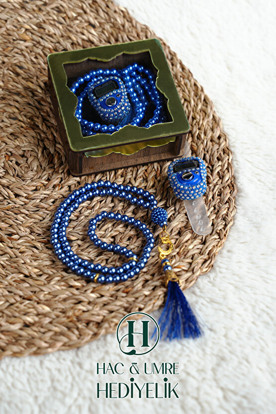 Hediyelik Tesbih Seti | Ahşap Kutulu Elektronik Tesbih ve 99lu İnci Tespih | Özel Gün Hediyesi