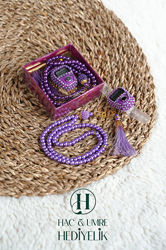 Taşlı Zikirmatik ve İnci Tesbih Seti | Mevlüd Hac Umre Davet Organizasyon Hediyesi | 10 Adet Set