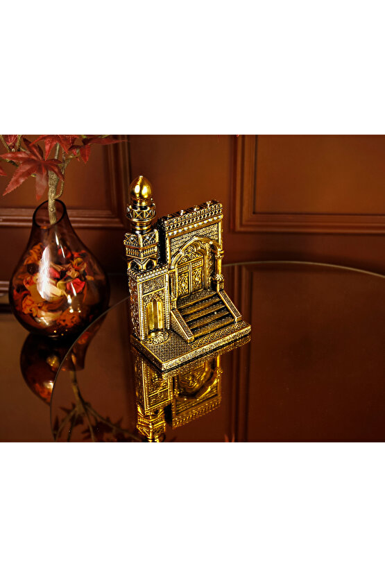 MİHRAP MİNBER MİNYATÜR BİBLO LÜKS GOLD SALON MASAÜSTÜ RAF EV OFİS DEKORASYON ALTIN KAPLAMA SÜS DEKOR