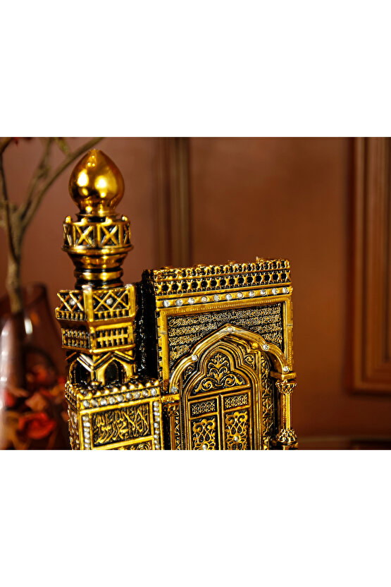 MİHRAP MİNBER MİNYATÜR BİBLO LÜKS GOLD SALON MASAÜSTÜ RAF EV OFİS DEKORASYON ALTIN KAPLAMA SÜS DEKOR