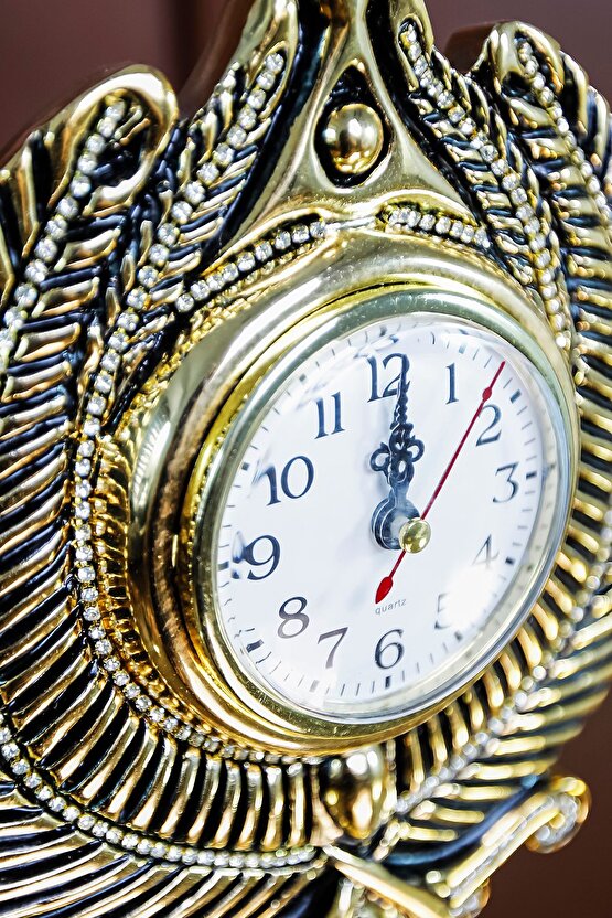 Masa Saati Biblo Lüks Hediyelik Dekoratif Saat Özel Tasarım Figür