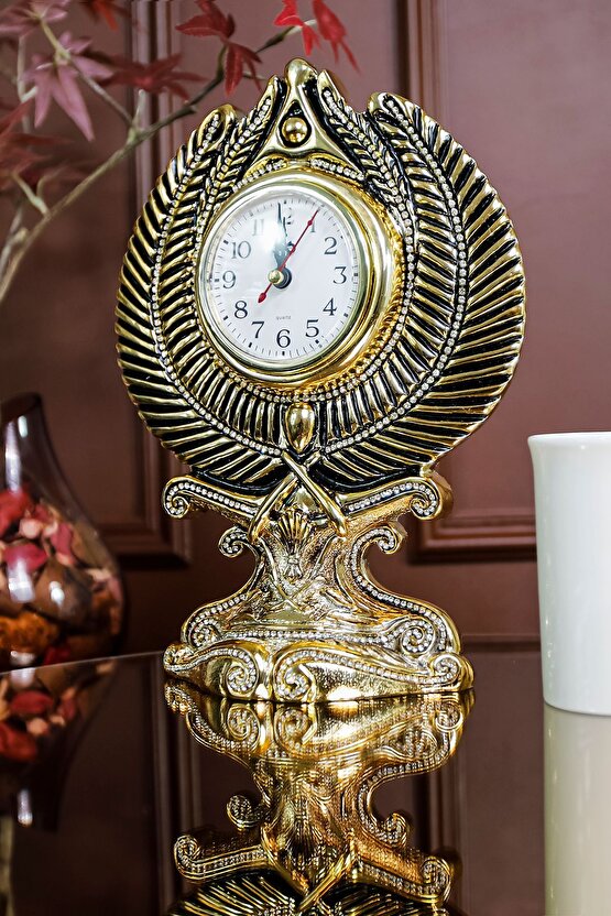 Masa Saati Biblo Lüks Hediyelik Dekoratif Saat Özel Tasarım Figür