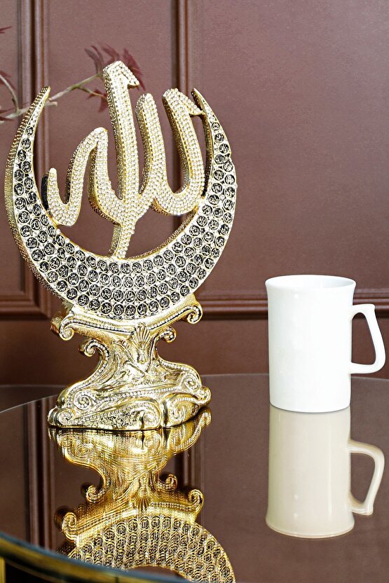 Hediyelik Dekoratif Obje Süs Lüks Dini Islami Biblo Allah Muhammed Süs