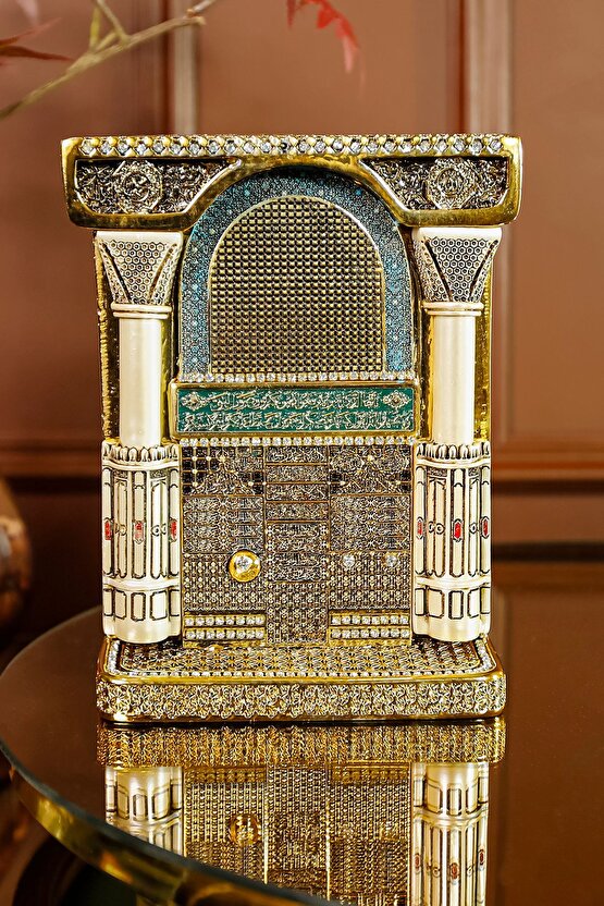 Lüks Gold Biblo Hediyelik Dekoratif Obje Dini Islami Manevi Hediye Aksesuar Ravzayı Mutahhara Süs
