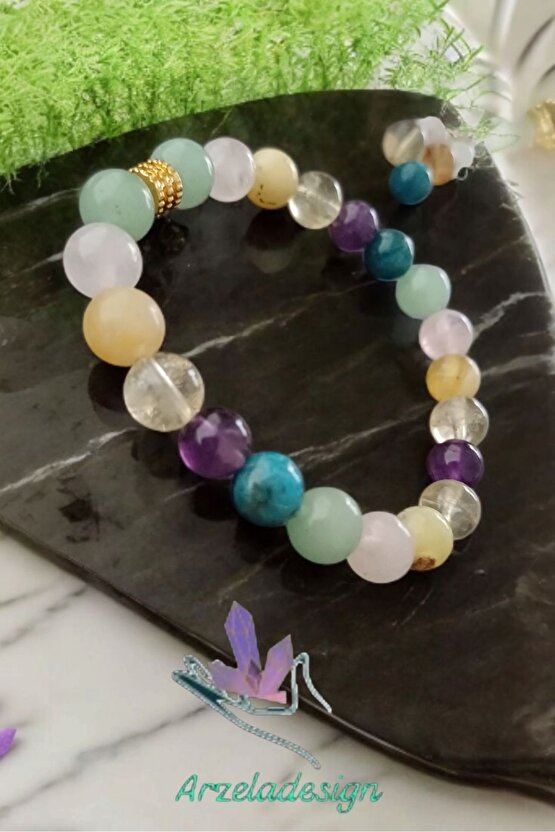 Doğal Taş Çakra Dengeleyen Koruma Bilekligi 8mm