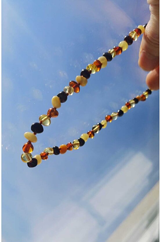 Doğal Taş Kehribar Bebek Kolye