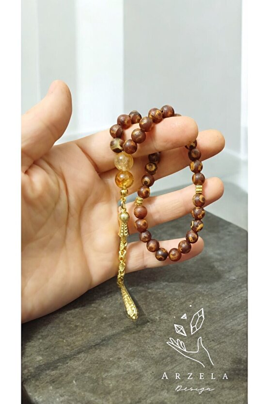 Doğal Taş Tibet Akiği Tesbih Ve Bileklik Ikili Erkek Kadin 8mm