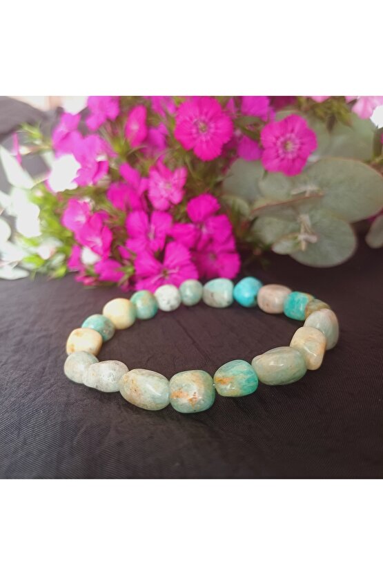 Doğal Taş Larimar Kristal Bileklik Bilgelik Ve Ozsevgı Taşı 10-12mm