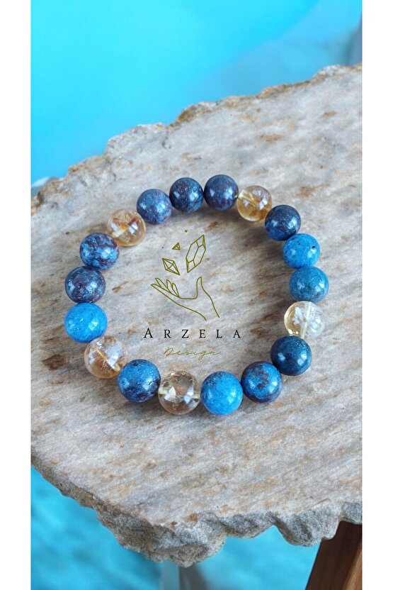 Doğal Taş Özgüven Bilekliği (SİTRİN VE KRİZOKOL SIFASI) 10mm