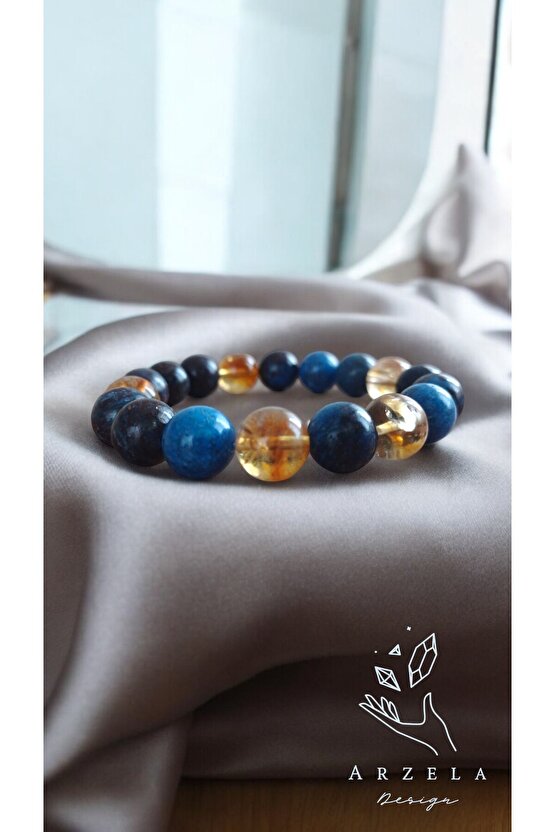 Doğal Taş Özgüven Bilekliği (SİTRİN VE KRİZOKOL SIFASI) 10mm