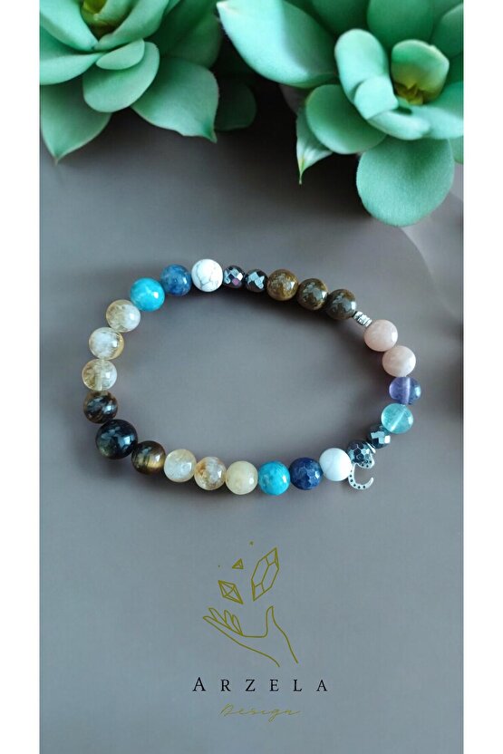 Doğal Taş Karma Bileklik Çakra Dengesi