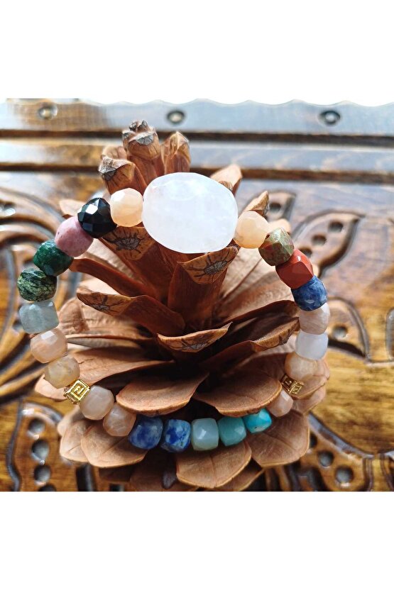 Doğal Taş  Bilgelik Bilekliği  (Taşların Kuvarsla Dansi)