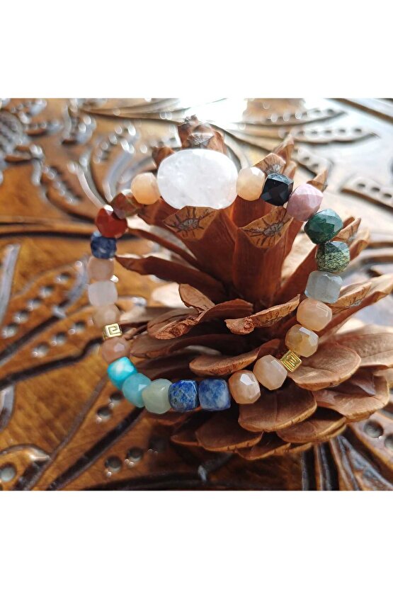 Doğal Taş  Bilgelik Bilekliği  (Taşların Kuvarsla Dansi)