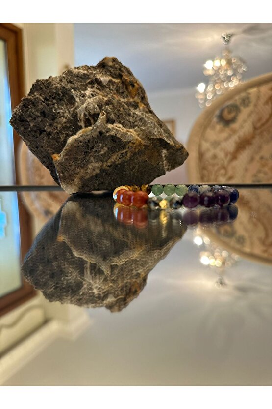 Doğal Taş Fasetli Cakra Bilekligi (7 ÇAKRA DENGESIİ)